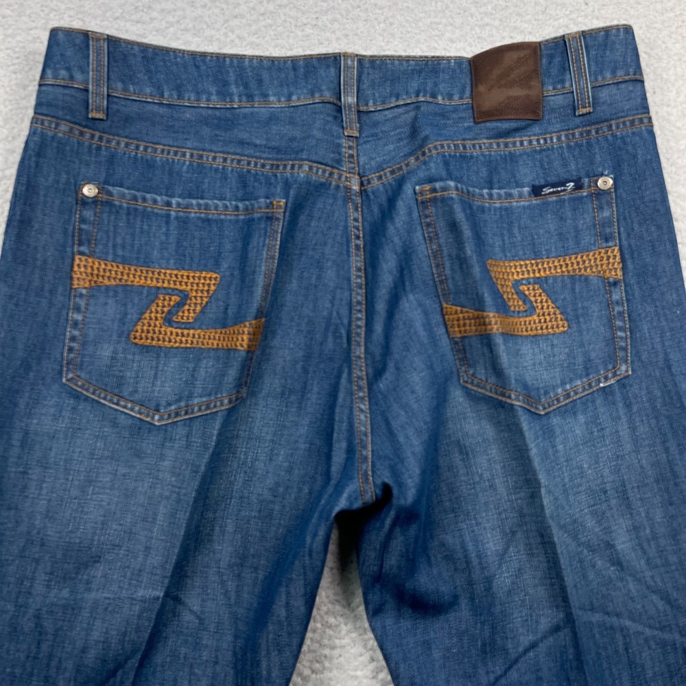 Seven7 Jeans Men's 38x34 Premium Straight Relaxed Baggy Embroidered Wide Boot
